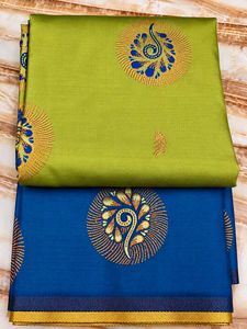 Vibrant Silk Saree with Peacock Motif