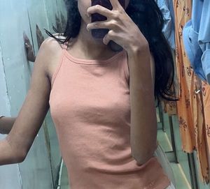 Peachy Ribbed Tank Top