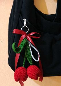 Handmade Cherry Keychain