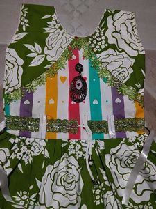 Girls Floral Print Party Dress Size-30