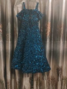 Sparkling Blue Sequin Party Dress