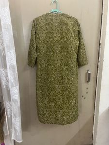 Utsa Olive Green Printed Kurta