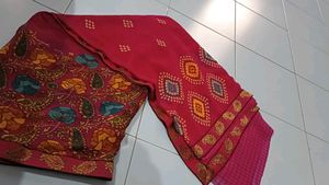 Printed Soft Saree With Unstitched Blouse