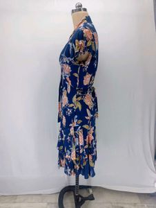 Blue Floral Print Dress