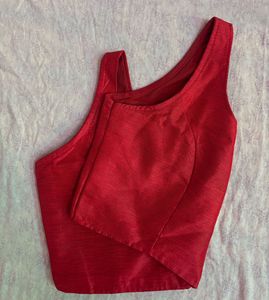 Red Silk Blouse Alterable - 34-36