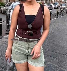 Stylish Denim Shorts and Top Outfit