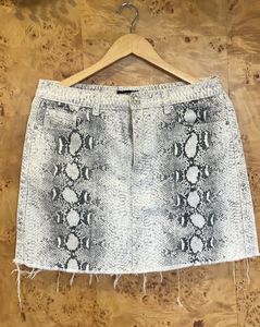 Snake Skin Print Mini Skirt