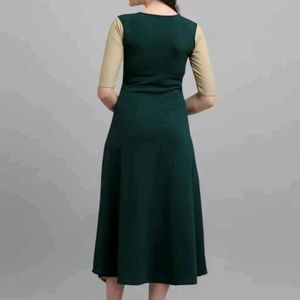 Elegant Color Block Midi Dress