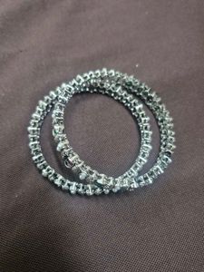 Oxidized Silver Bangles with Stones - brand new