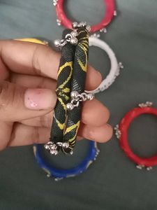 Set of Colorful Bangles with Bells