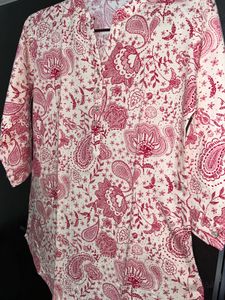 Vibrant Pink Paisley Print Kurta