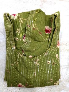 Green Floral Kurta