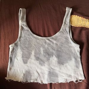 Tie-Dye Ribbed Crop Tank Top
