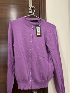 Purple Cardigan Sweater