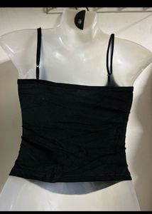 Black Spaghetti Strap Crop Top