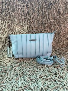 Stylish Light Blue Pleated Clutch Bag