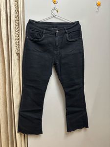 Plus Size Black Flared Denim Jeans