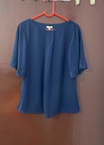 Elegant Navy Blue Blouse