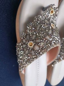 Sparkly White Flip Flops