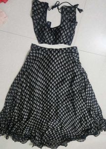 Designer Black Printed Lehenga Choli Set