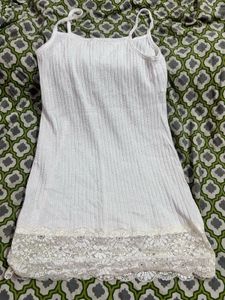 White Lace Trim Slip Dress or kurti