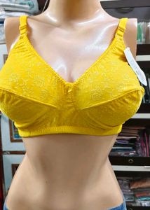 Comfortable Yellow Lace Bra