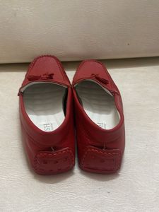 Red Leather Drish Loafers