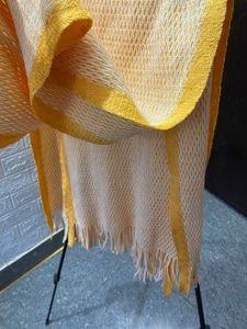 Open-Weave Fringed Scarf /Stole