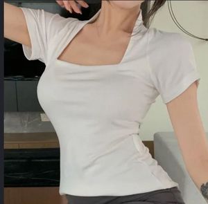 stylish cute white square neck top
