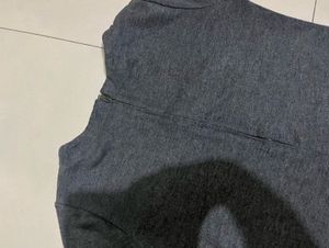 Classic Grey Short-Sleeve Knee-Length Dress