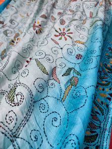 Beautiful Blue kantha Saree