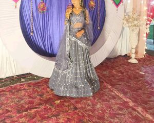Grey Embellished Lehenga
