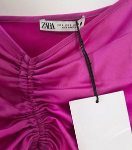 ZARA Fuchsia Ruched Camisole Top