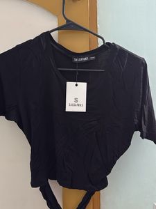 Sassafras Black Crop Top - New