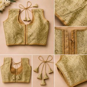 Elegant Brocade Sleeveless Blouse