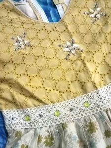 Girls Yellow Floral Tiered Dress