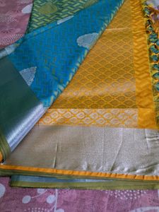 Elegent emobossed Pattu Saree
