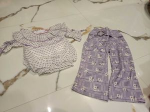 Girls' Lavender Floral Two-Piece Set