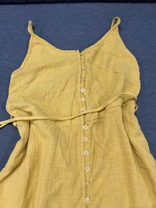 Mustard Yellow Button Front Maxi Dress