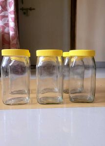 Dabur Honey Glass Jar with Yellow Lid