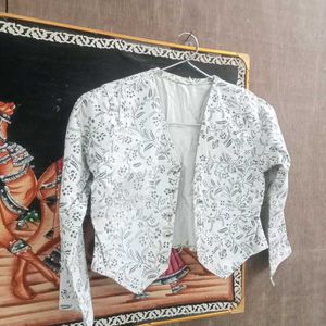 White Floral Print jacket
