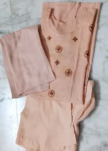 3piece embroidery Kurta pajami Set with Dupatta