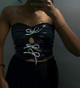 Chic Corset Top with Bow Details