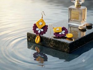 Boho Crochet earrings with Shells for navratri