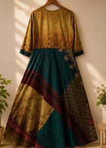 Elegant floor length printed Kurta