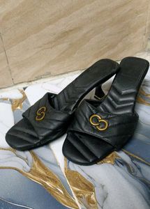 Celeste Quilted Slip-On Sandals with Kitten Heels