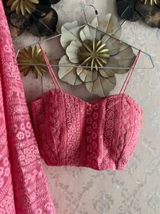 Elegant Pink Chikankari Lehenga Choli