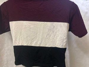 Stylish Color Block Crop Top