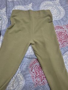 h&amp;m Olive Green Textured bodycon Pants