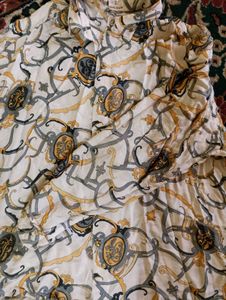 Vintage Print Button-Up Shirt